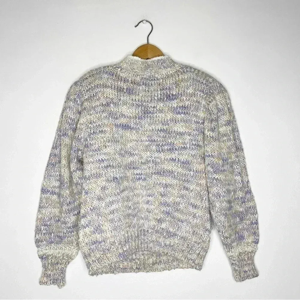 Vintage Crew Neck Lauren Hansen Hand Knitted Vintage Sweater Size Petite NWT White - Image 8