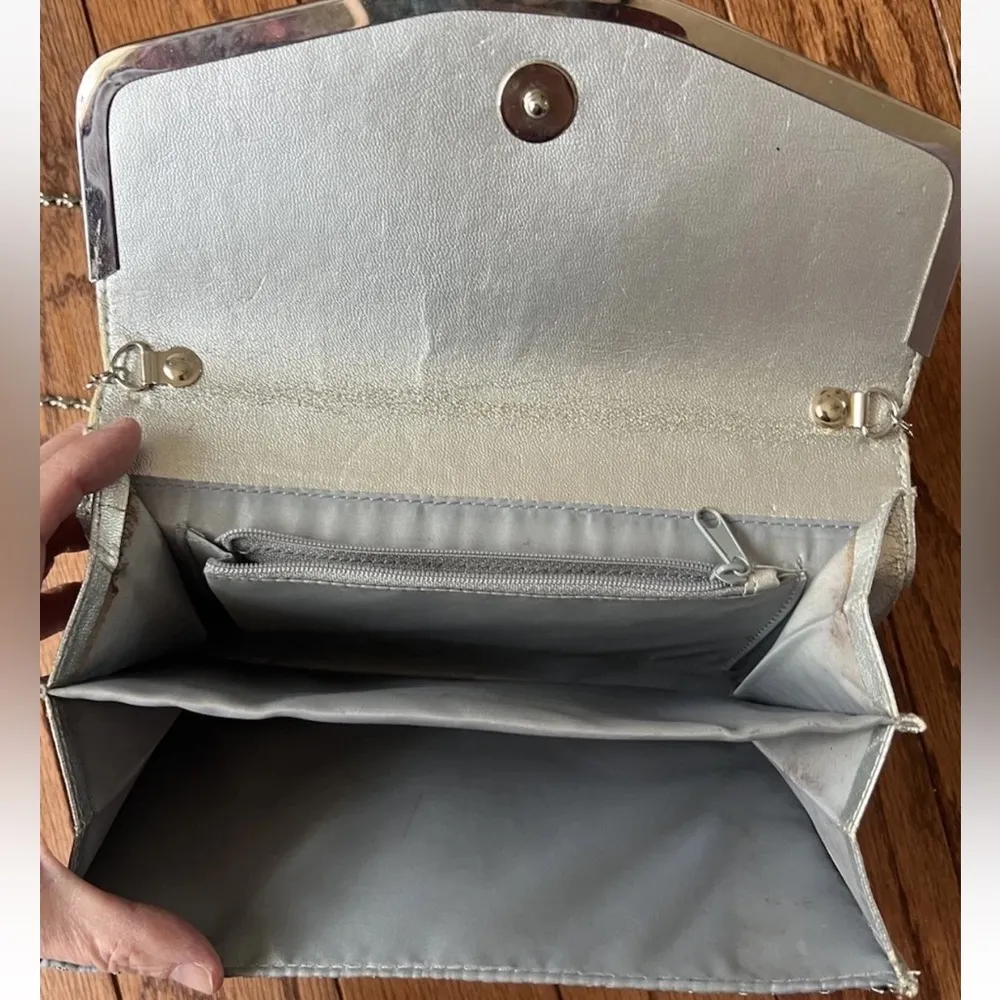 Vintage Silver Sequins Mesh Chain Strap Crossbody Bag - Image 3