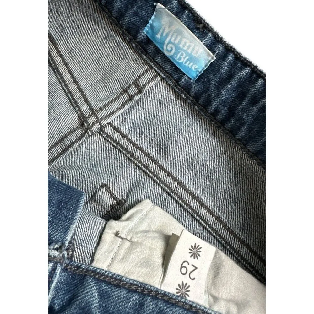 Show Me Your Mumu Brooklyn High Rise Distressed Jeans AnkleSplit Raw Hem Size 29 - Image 6