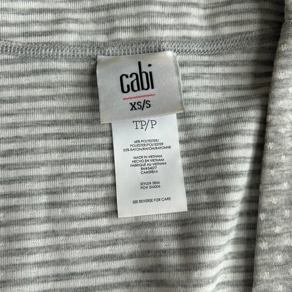 CAbi Cape Women's‎ Gray White Stripe Polka Dot ATC XS/S #5846 - Image 7