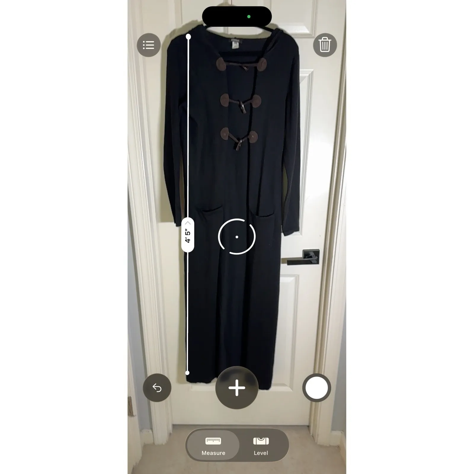 KERISMA Black Hooded Duster Cardigan Sweater Toggle Closure Pockets Women's M - Image 8