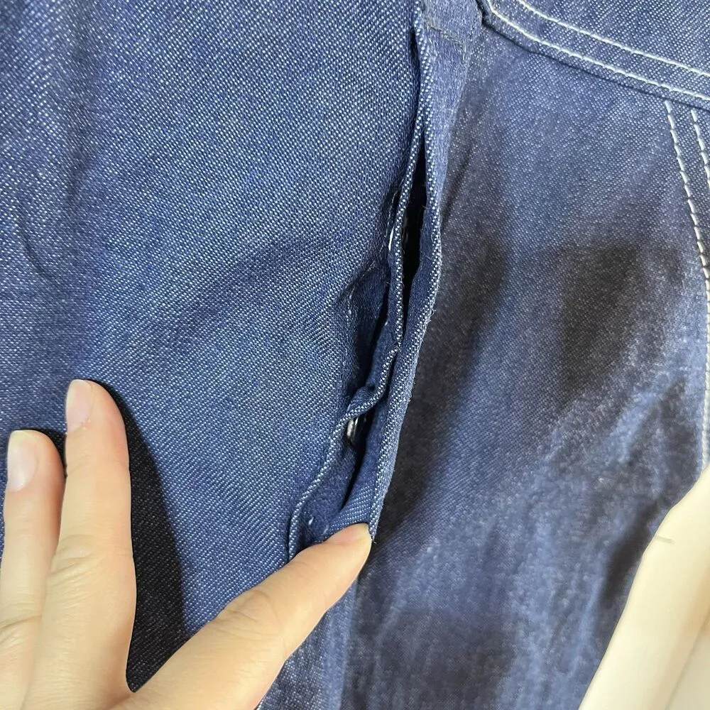 Vintage Round House Overalls Patchwork Grunge Work 80s USA Blue Size undefined - Image 7