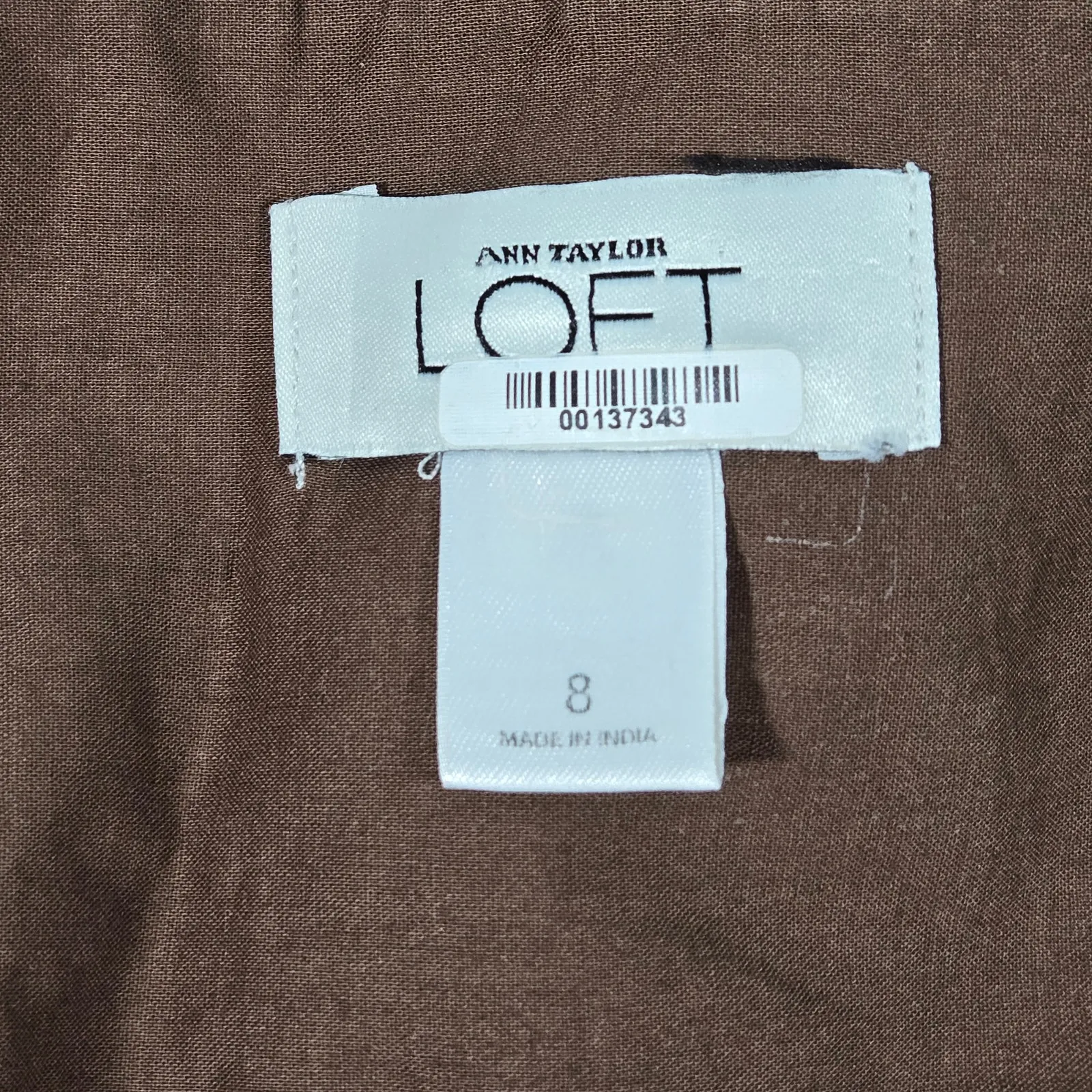 Ann Taylor‎ Loft Cotton Metallic A-Line Skirt Brown Embroidered Scalloped Hem 8 - Image 4