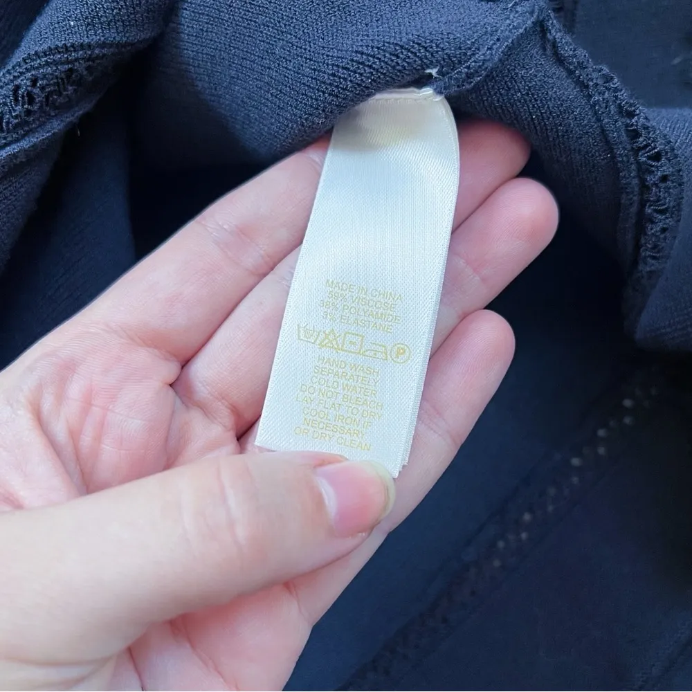 Kate Spade • Open Cable Sweater Dress black knit fit & flare sleeveless a-line - Image 6