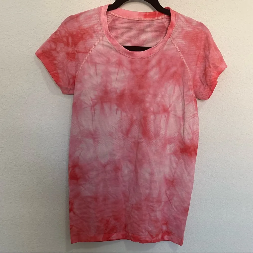 Lululemon Swiftly Tech Short Sleeve Tee Shirt 2.0 Marble Dye Raspberry Cream 10 - Image 3