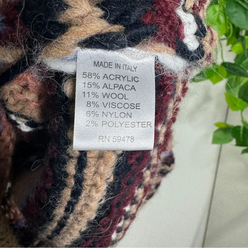 Anthropologie Elsamanda Striped Chunky Knit Alpaca Wool Blend Sweater M Medium - Image 11