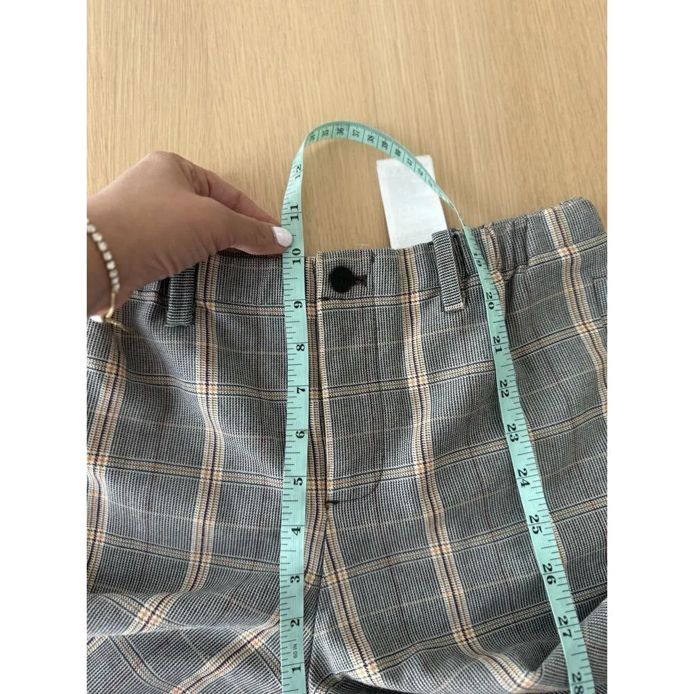 Maje Perse Plaid Wide-Leg Cropped Pants Elastic Waist - Size 34 U.S. Small - Image 10