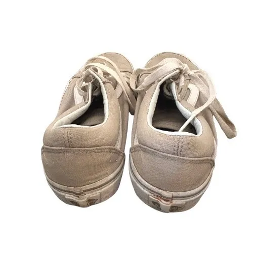 Vans Old Skool Canvas Lace Up Low Top Sneakers Taupe Tan Skater Women's Size 7 - Image 4