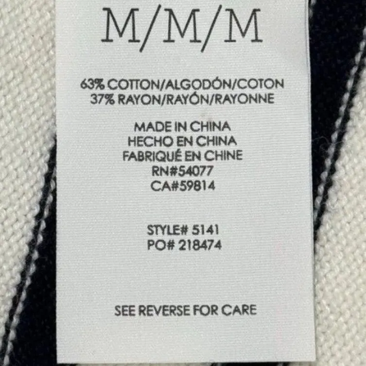 Cabi Cardigan Victory Duster Blue White Stripes Long Sweater Size medium - Image 8