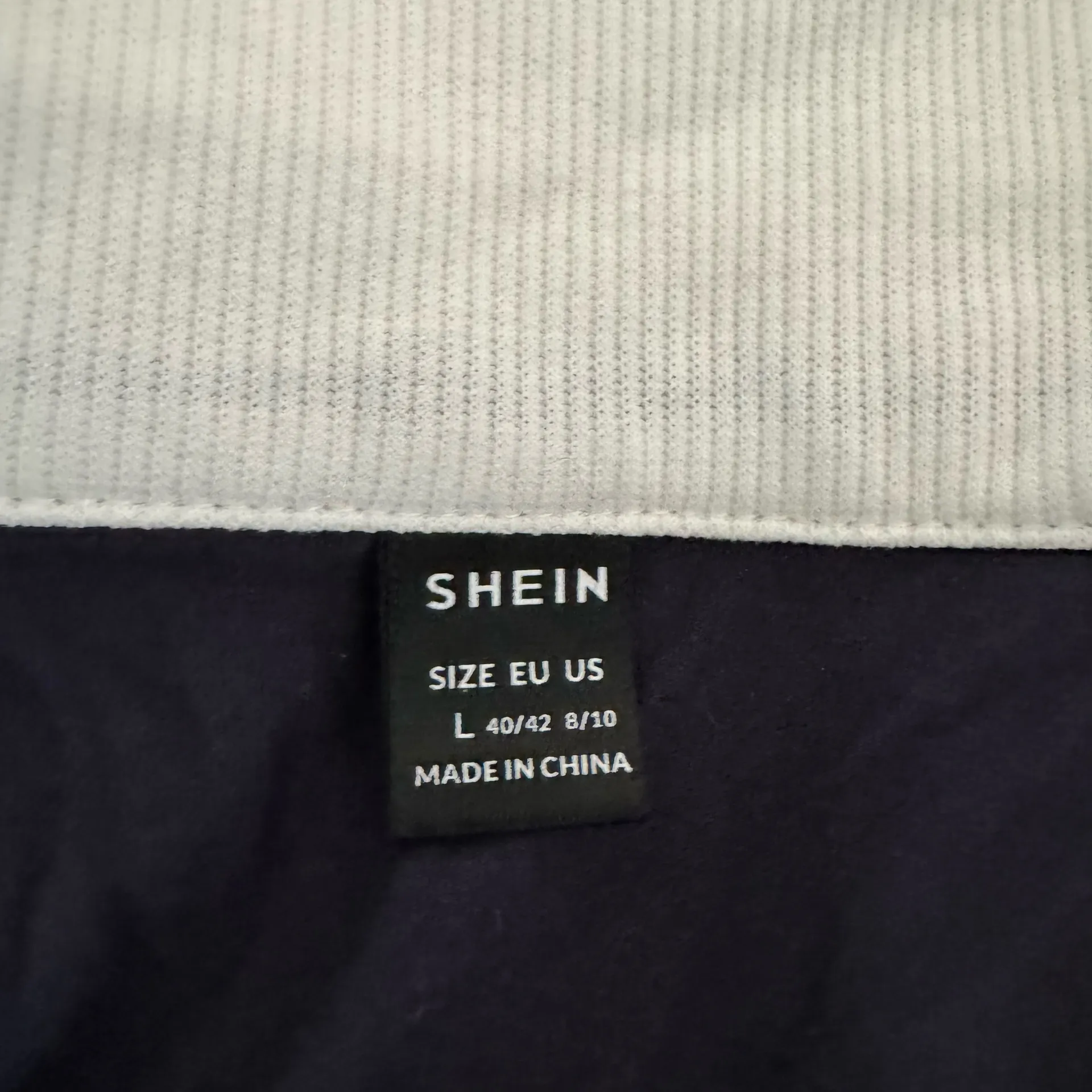 Navy Blue & White Cropped Cotton Polo T-Shirt - Image 4