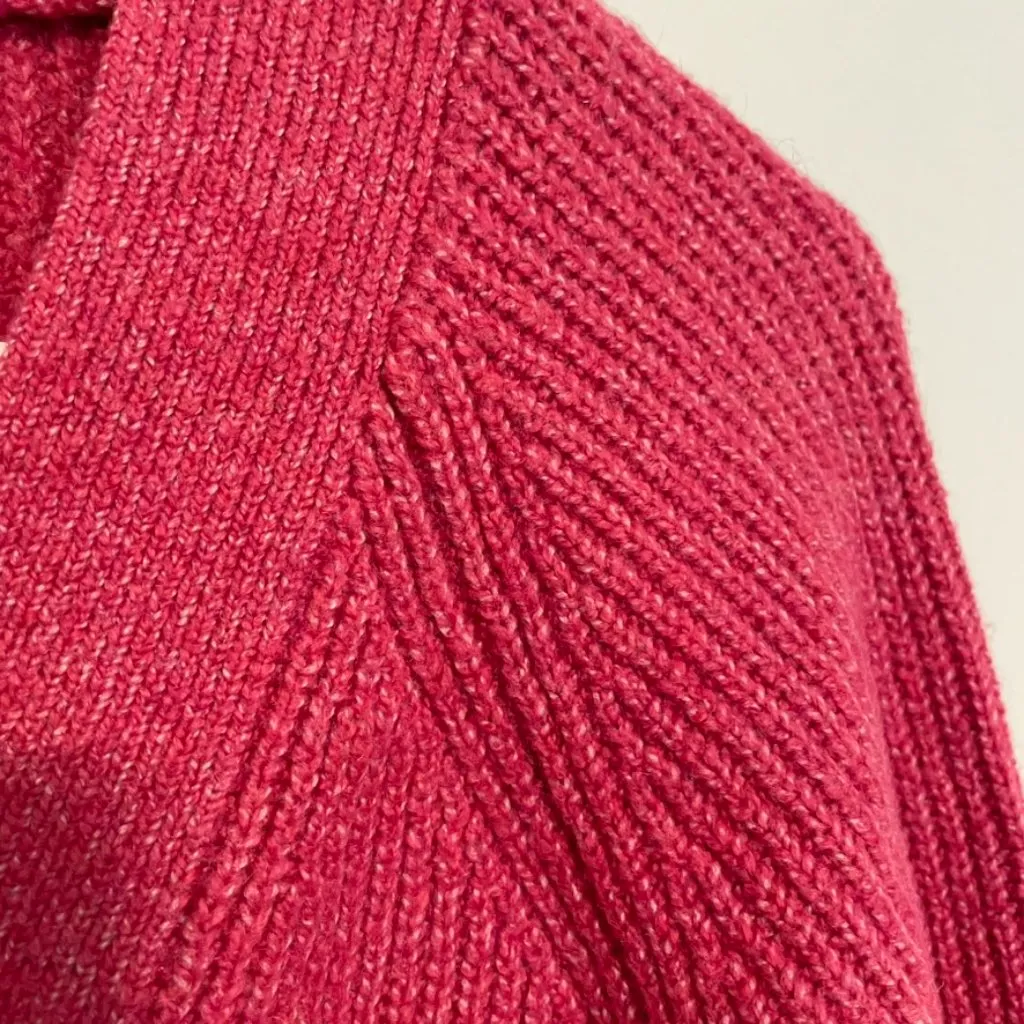 OLD NAVY Shaker Stitch Cardigan Sweater Magenta / Berry Pink Relaxed Fit Sweater - Image 8