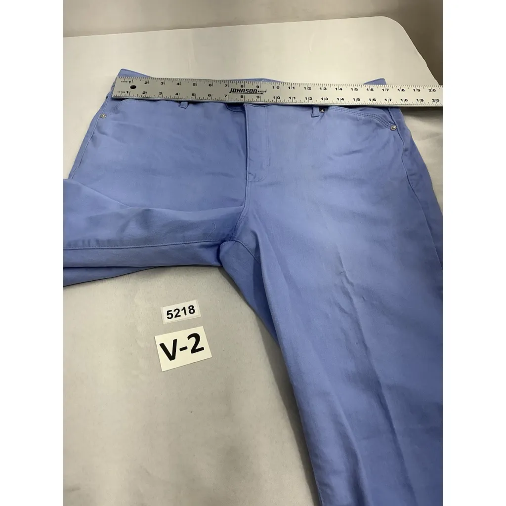 Womans Gloria Vanderbilt Skimmer Pedal Pusher Pants 14 Blue Slimming Cuff - Image 6