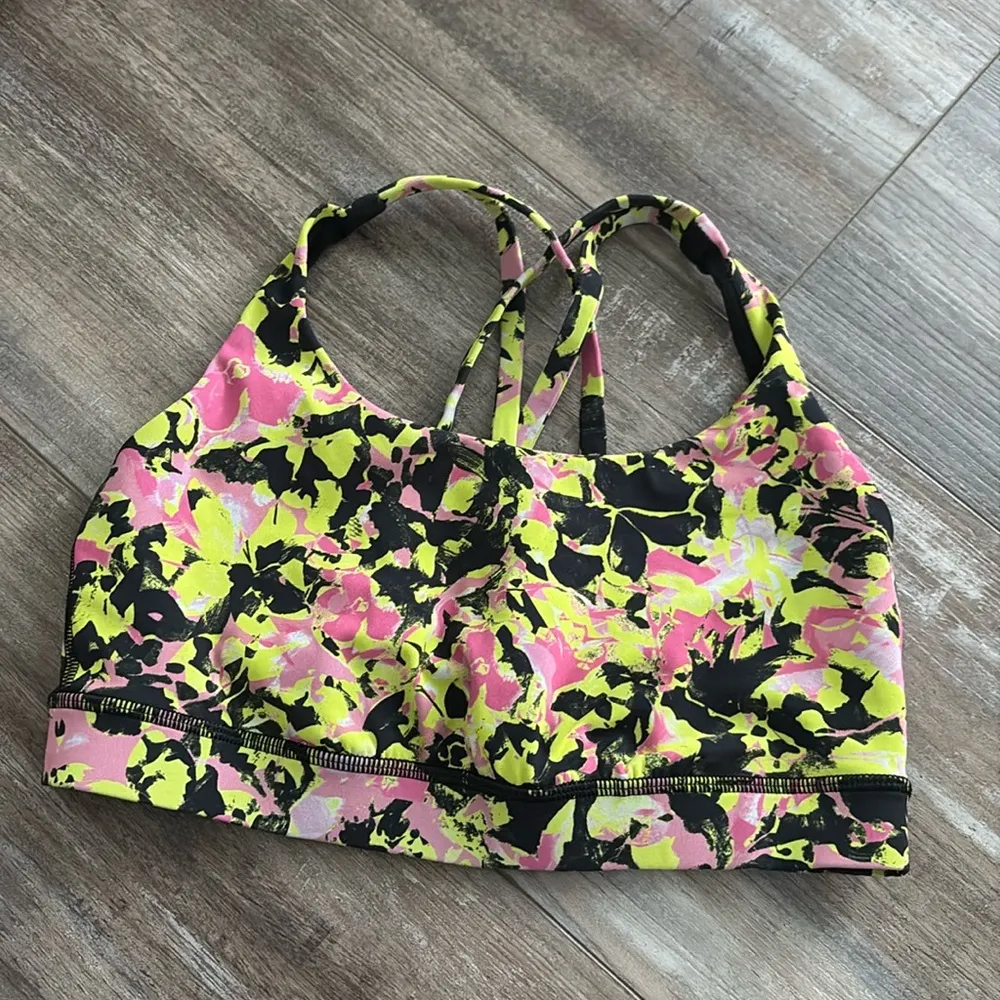 Lululemon Energy Bra size 6 highlighter multi - Image 4
