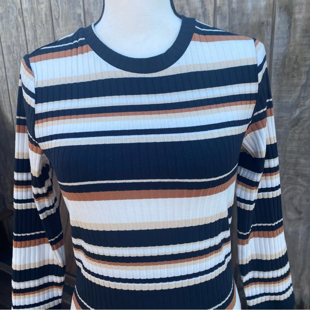 Sanctuary Rider Stripe BodyCon Ribbed Mini Dress Size Large - Image 10