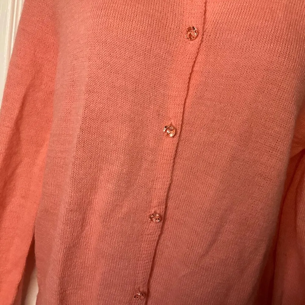 J.Crew Womens Coral Button-Up Cardigan Sweater XL Acrylic/Alpaca/Wool preppy EUC - Image 6