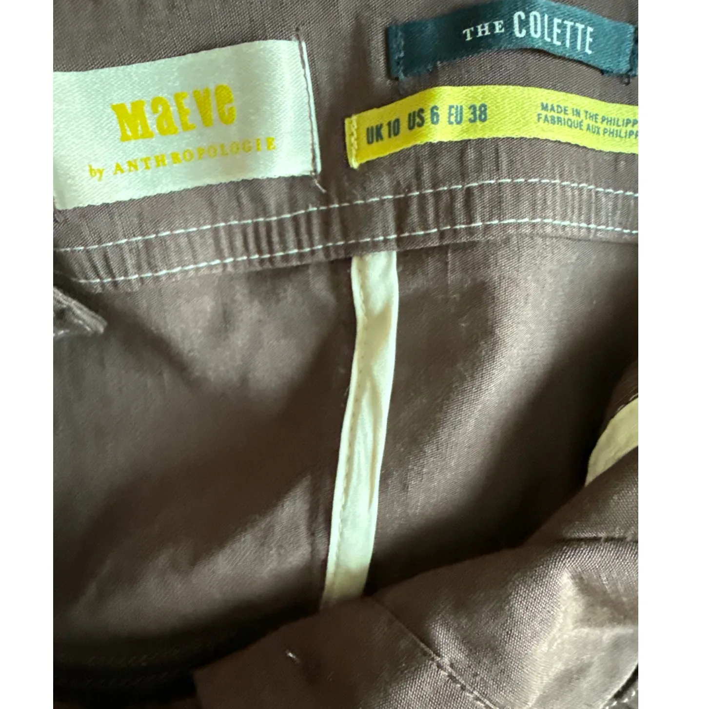 Anthropologie Maeve The Colette Portside Button-Front Jumpsuit Brown Size 6‎ - Image 9