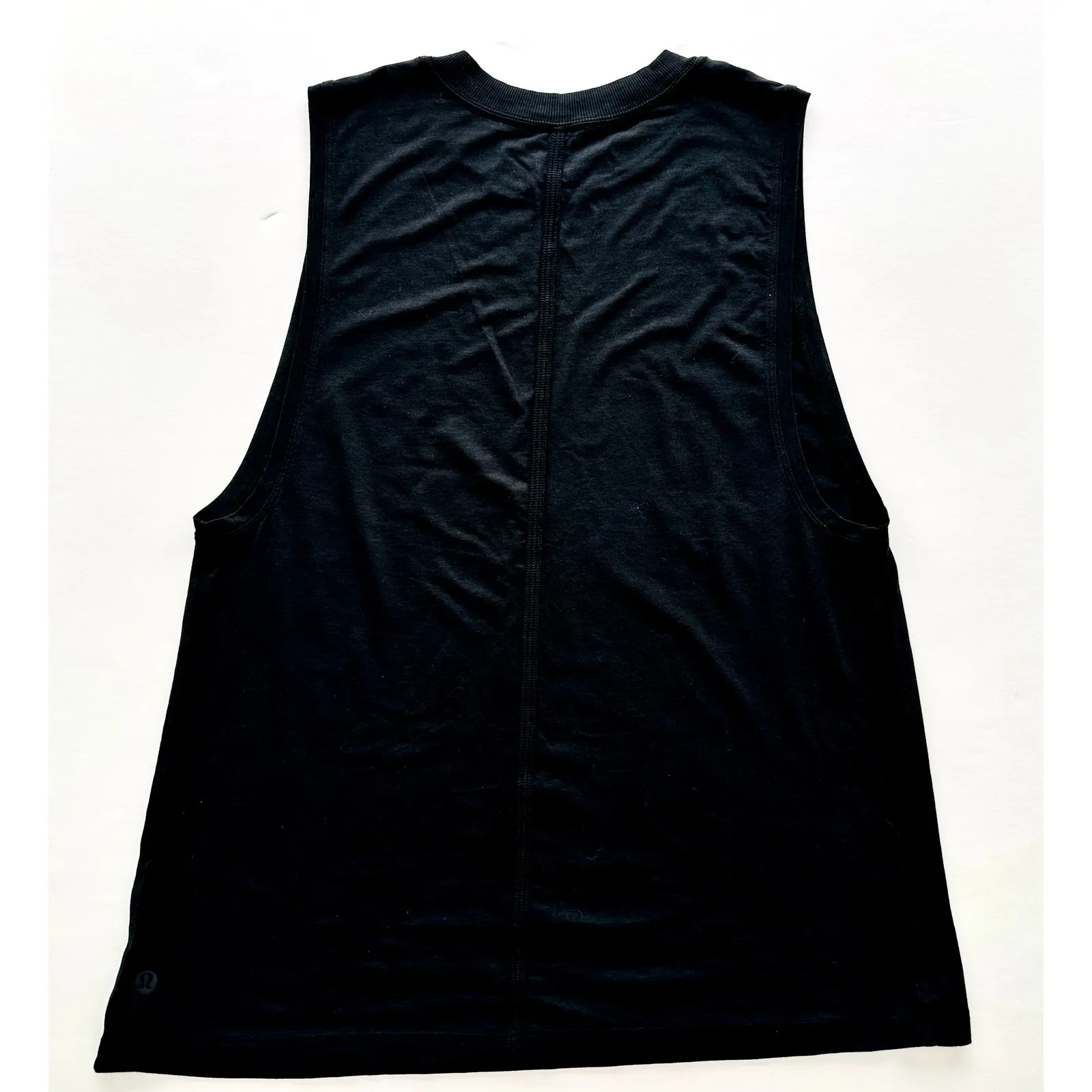 Lululemon All Yours Tank Black Cotton Size 8 Casual Gym Leisure - Image 4