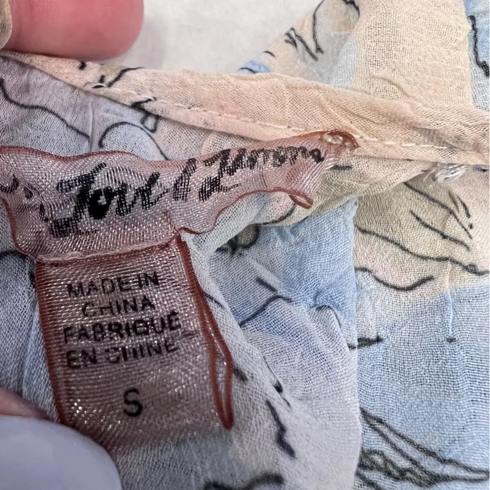 For Love and Lemons Cadence Floral Sheer burnout Crop Top S Ruffle - Image 6