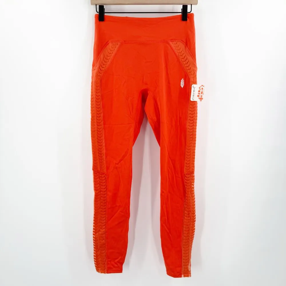 Free People Movement Desert Renegade Leggings SZ Small Mandarin Red NWT Athletic - Image 4