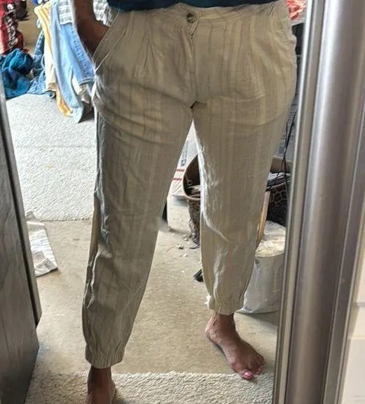 Prana Kickin It Jogger Stone Stripe size 2 cotton festival casual coastal - Image 13