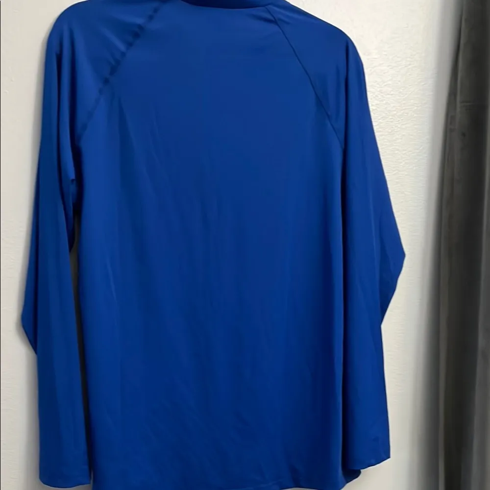 Women's Workout Shirts UPF 50+ Sun Protection Long Sleeve Blue Size XL - Image 5