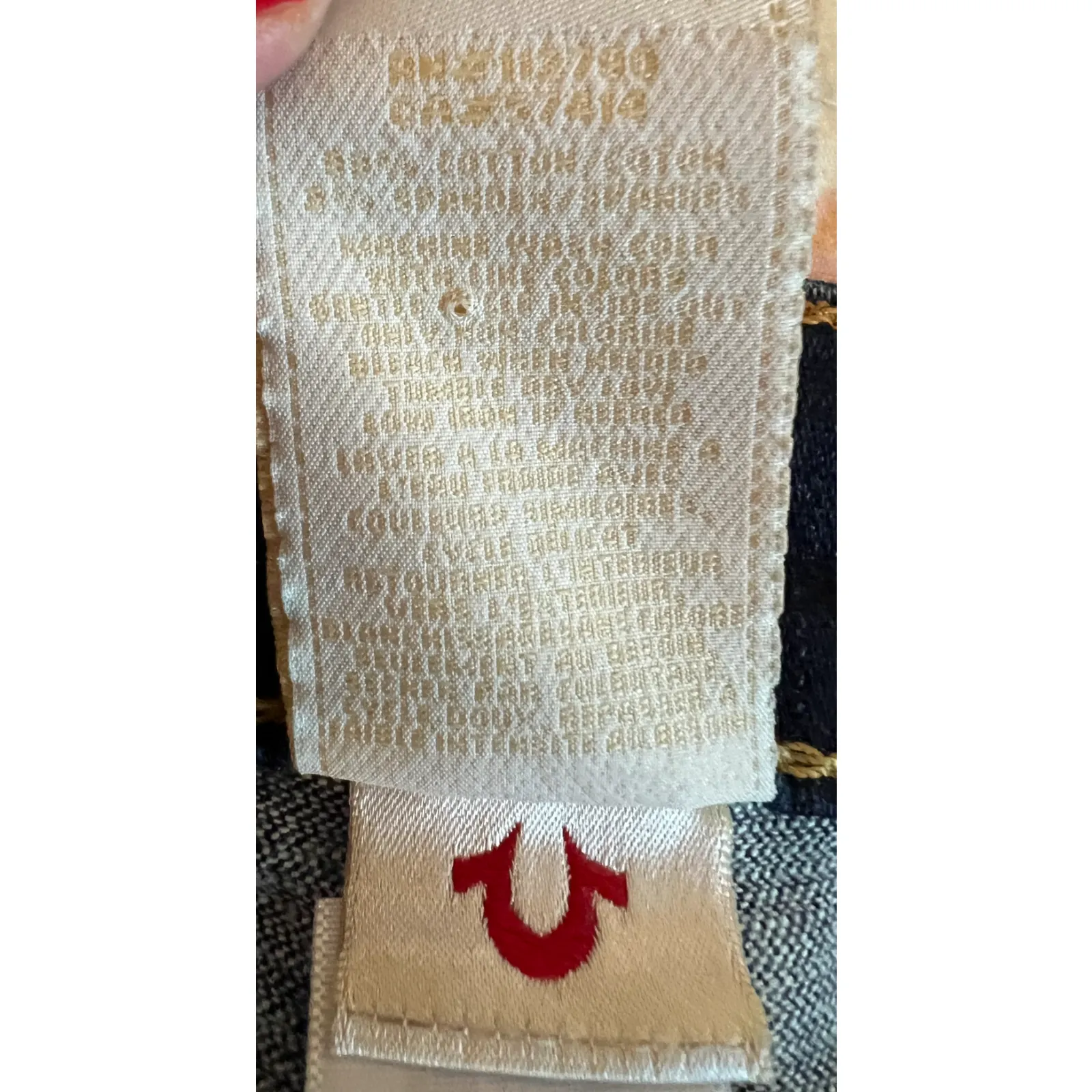 TRUE RELIGION Womens Jeans Size 32" Becky Jean Blue Bootcut Dark Wash Distressed - Image 11