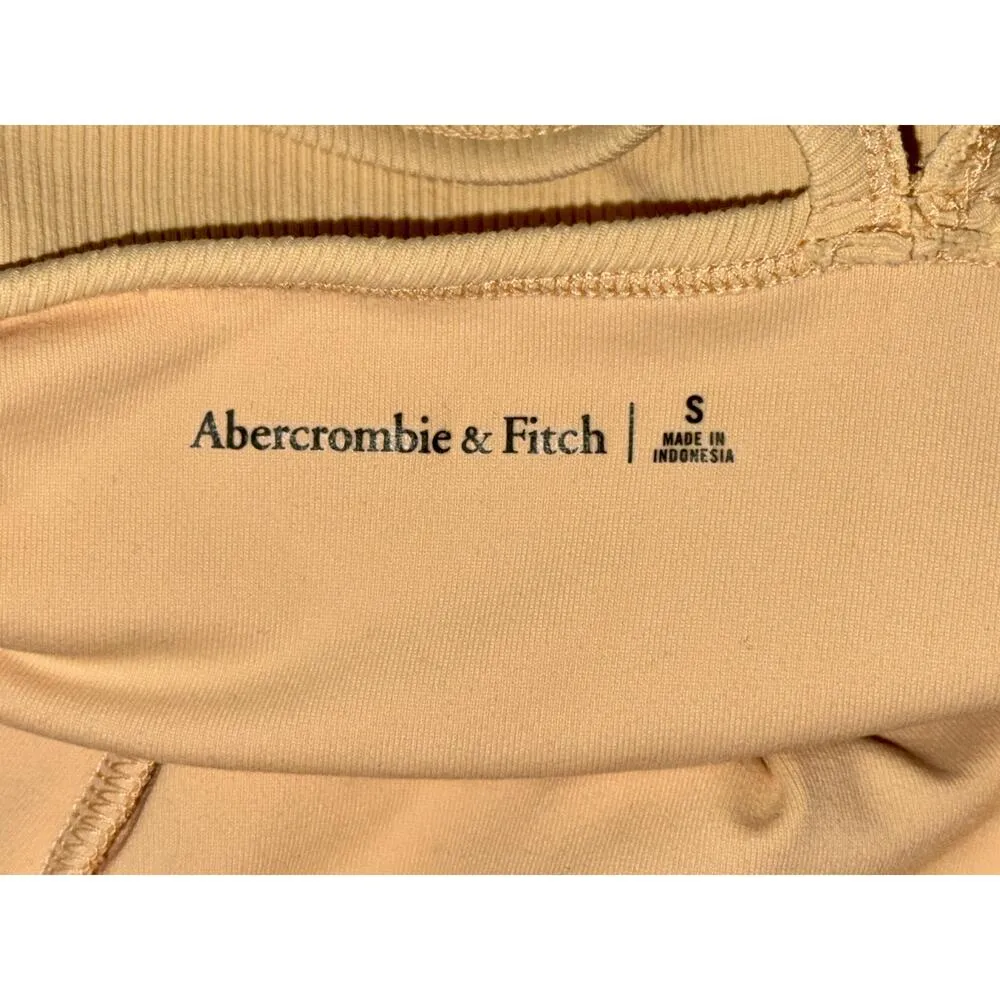 Abercrombie & Fitch Orange Yellow Ribbed Sleeveless Cami Tank Bodysuit Size S - Image 4