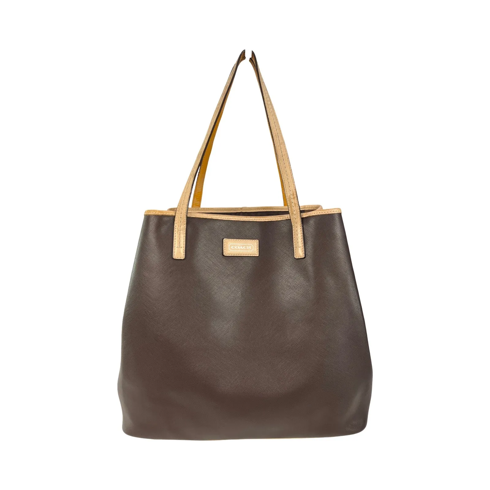 Coach Metro Tote F24341 Brown PVC Leather Trim Shoulder Bag Missing Hangtag - Image 2