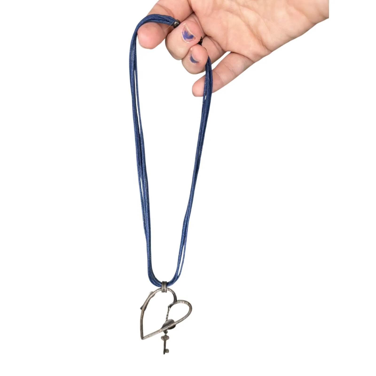 Italian Hand Made Necklace from Italy Wearable Art One of a Kind Boho Blue - Image 3