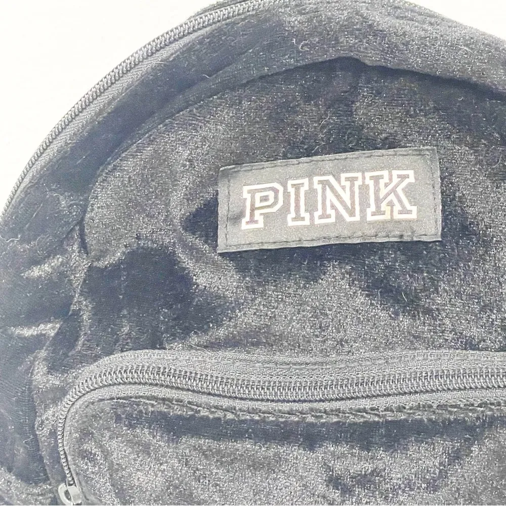 Victorias Secret Pink Black Mini Suede Backpack - Image 2
