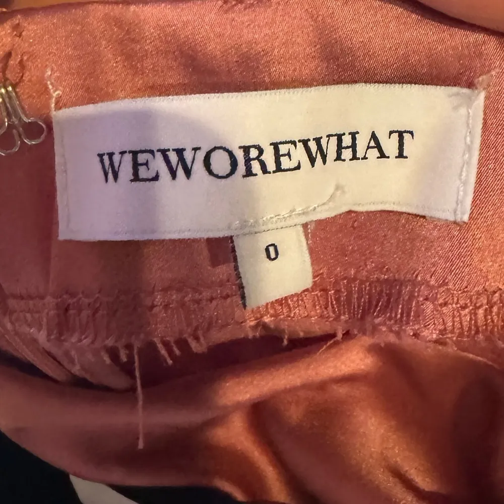 WeWoreWhat Square Neck Satin Long Sleeve Mini Dress‎ in Rosewood Pink Size 0 - Image 12