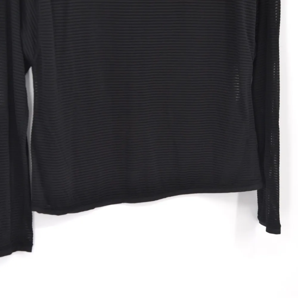 Lululemon Lean In Long Sleeve Top Running Sheer Mesh Stripe Black Women's S - Image 4