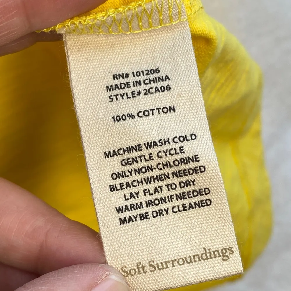 Soft Surroundings Danielle Button Down Sleeveless Top Unique Buttons Yellow‎ L - Image 8