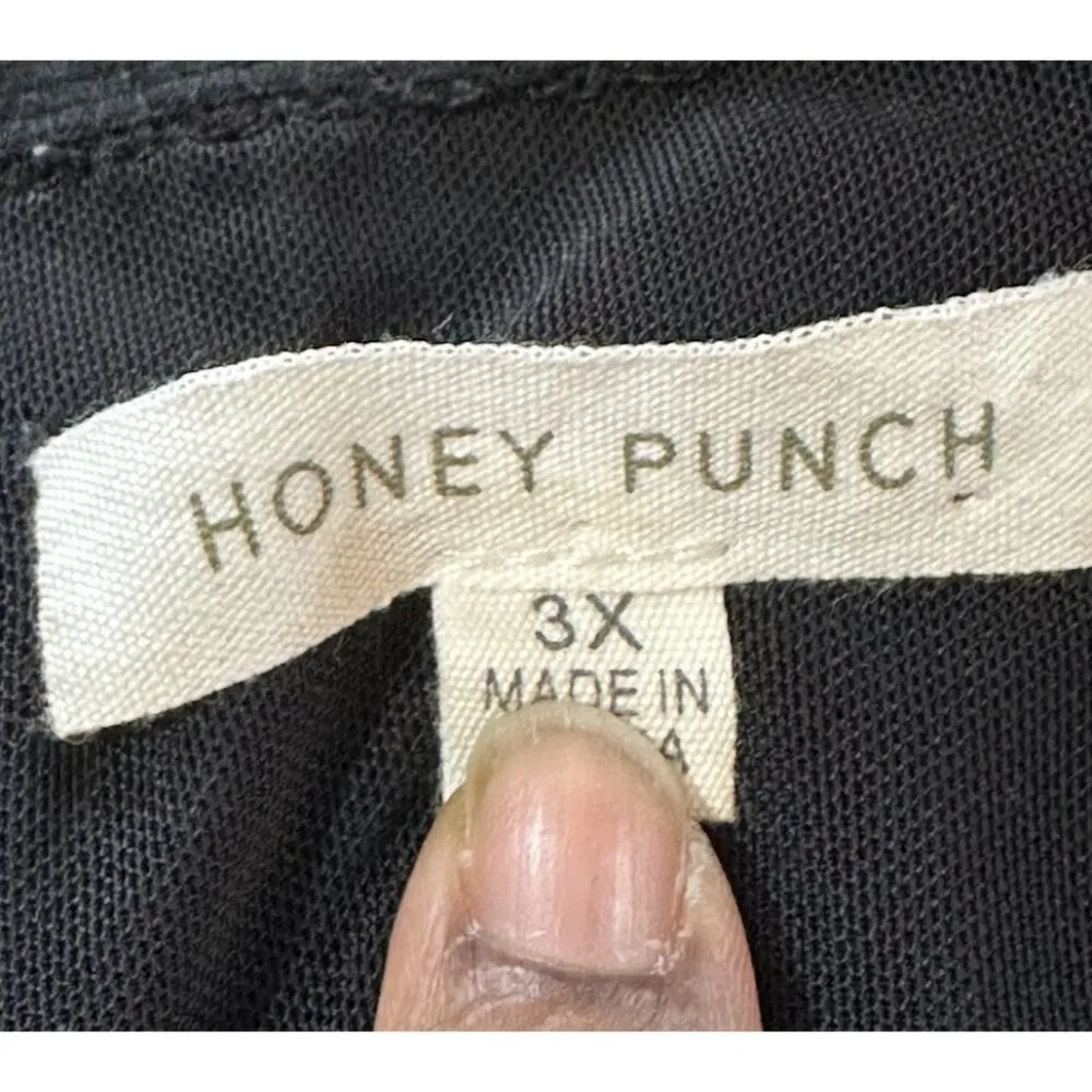 Honey Punch Women's V Neck Long Sleeve Black Lace Bodysuit Plus Sz 3X Whimsigoth - Image 3