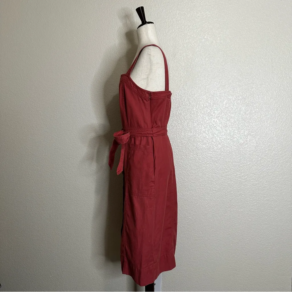 GAP Linen Blend Button-Front Apron Midi Dress, Size 8 Tall - Image 6
