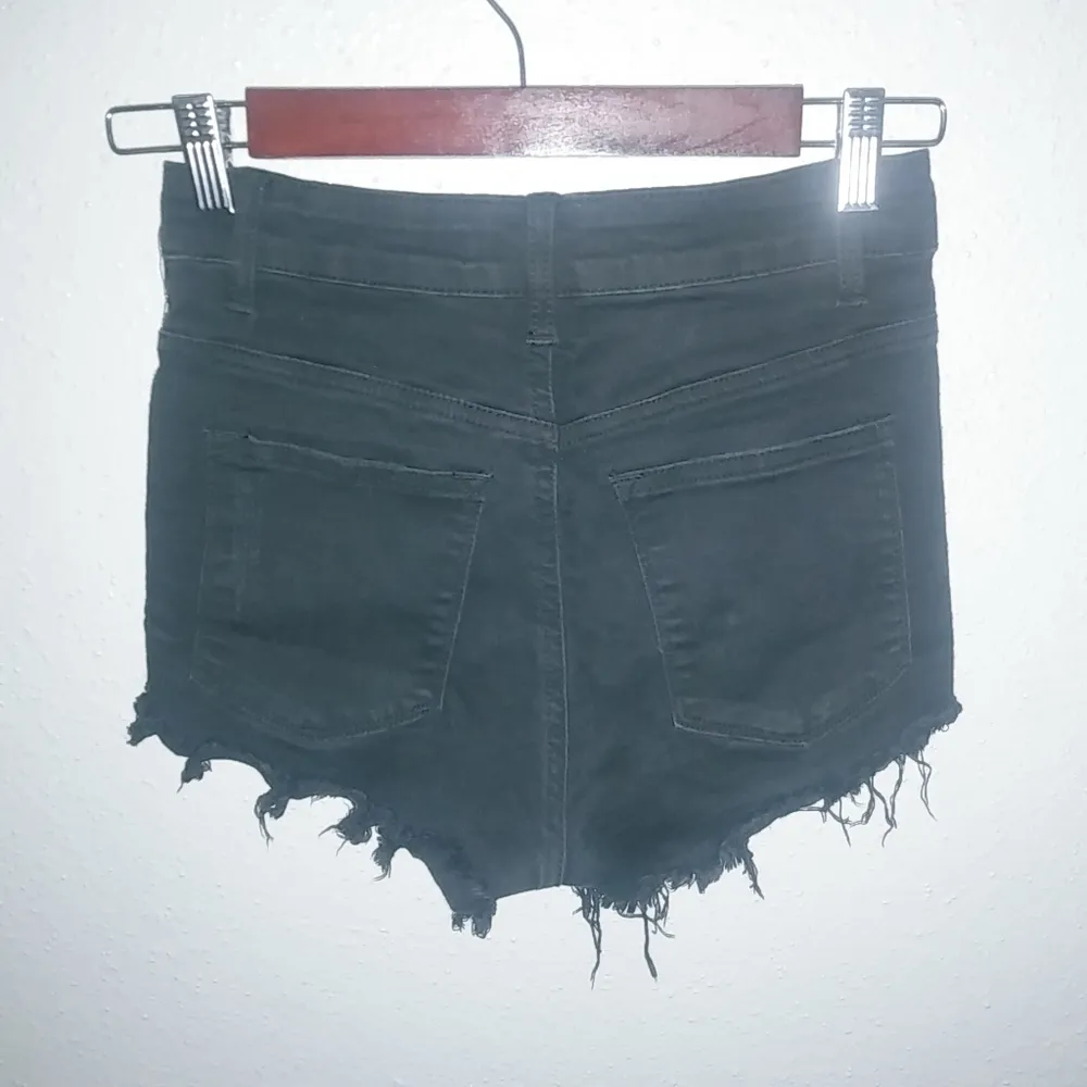 KanCan 25 High Rise Destroyed Black Jeans Shorts - Image 4