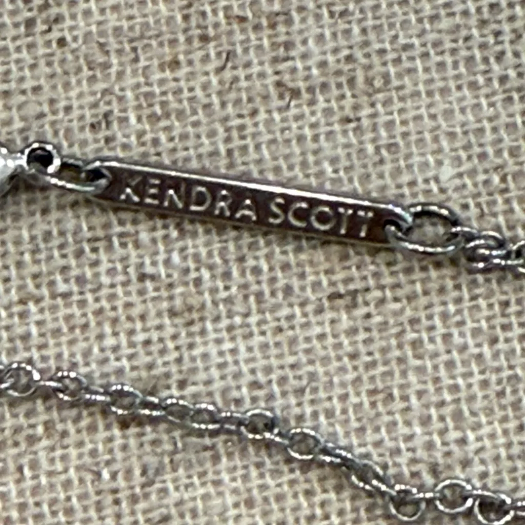 Kendra Scott Silver Filigree Pendant Necklace Adjustable Chain - Image 4