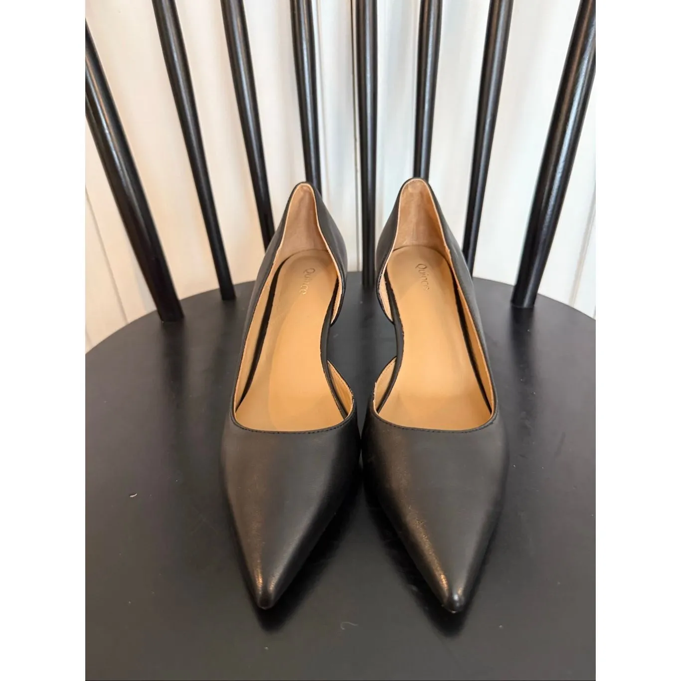Quince black leather d’orsay pumps size 6 - Image 8