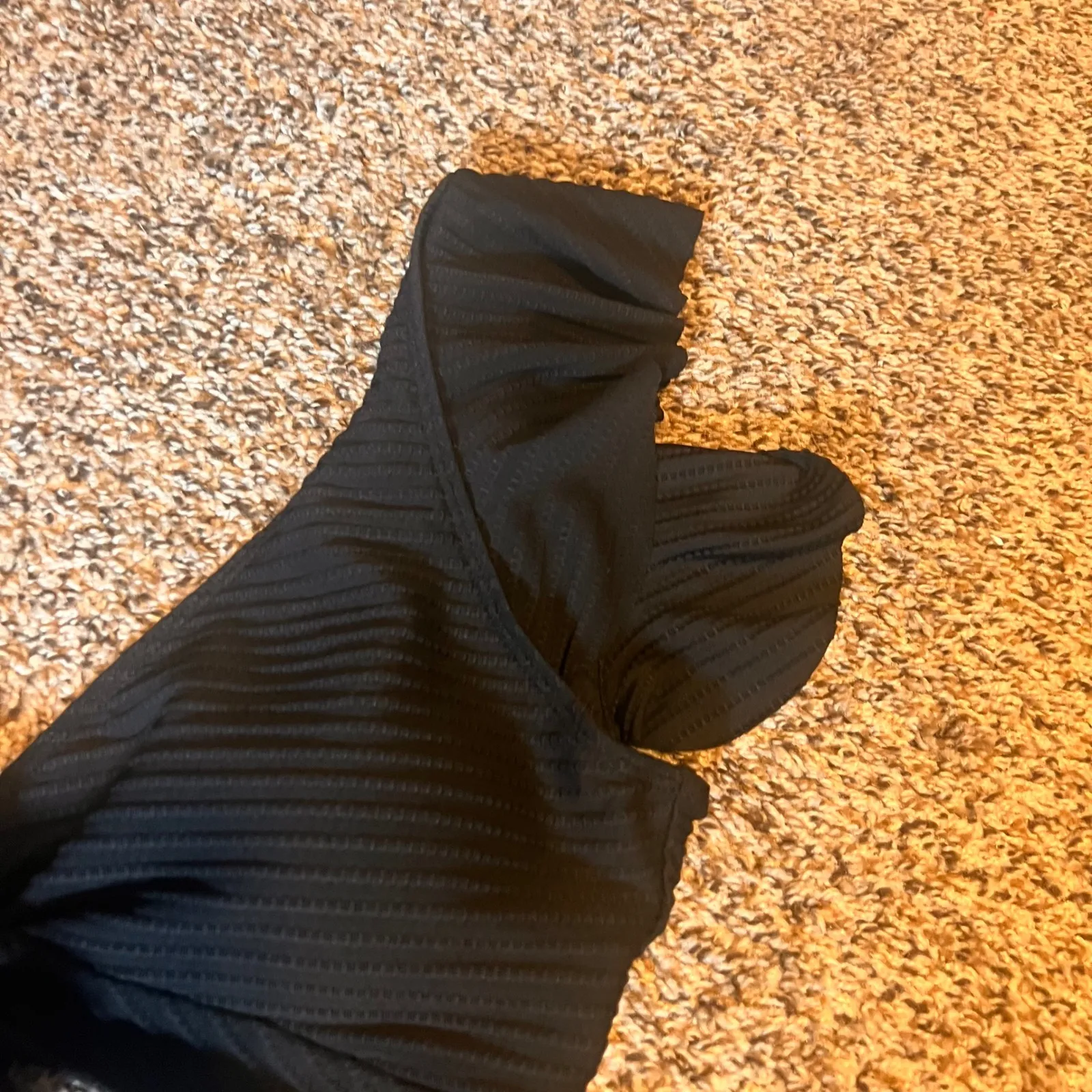 Black One Piece Swimsuit Cut Out Ruffle Sleeves Swimwear‎ Size L Size L - Image 2