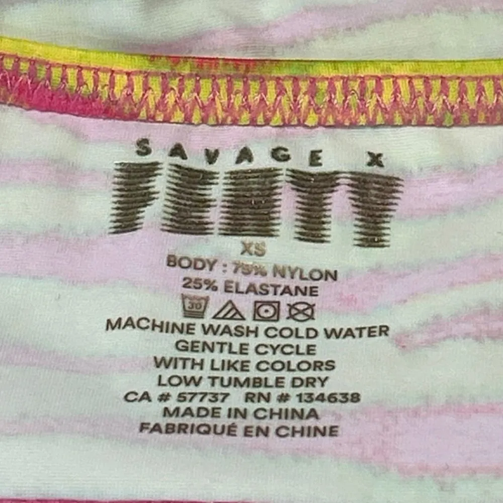 Savage x Fenty Yellow Pink Zebra Sleeveless Cami Camisole Tank Bra Top Size XS - Image 3