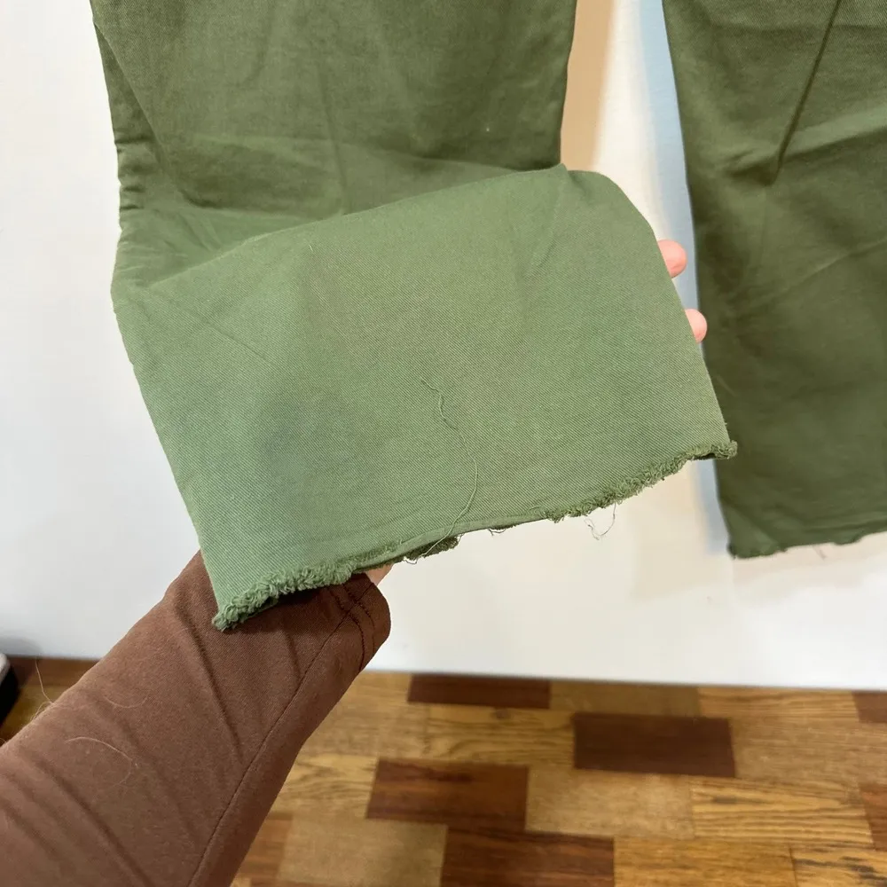 Frank & Eileen Blackstone Pants Army Green Straight Cotton Raw Hem NWT $328 sz 6 - Image 8