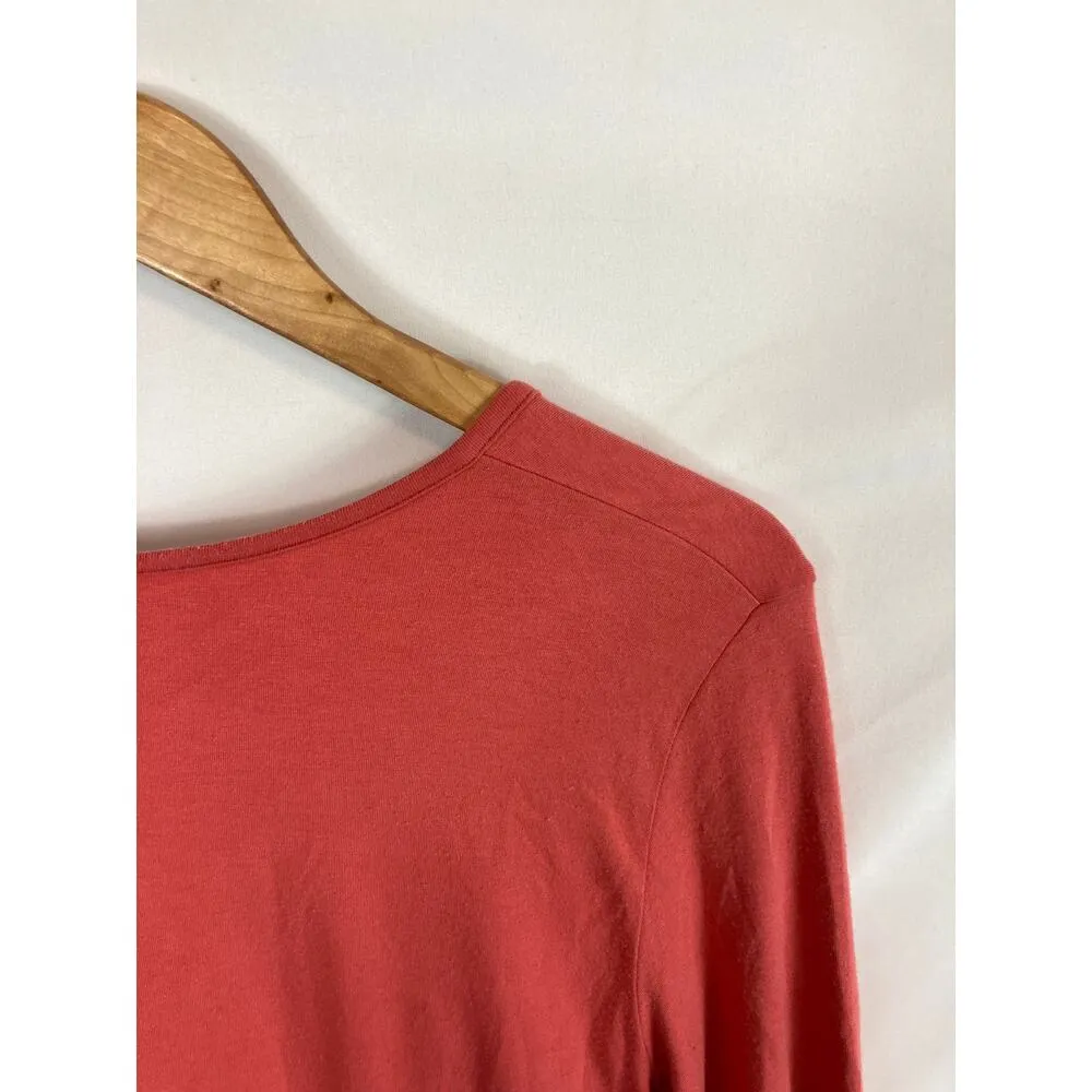 Nordstrom Coral V Neck Long Sleeve Top Size XL - Image 5