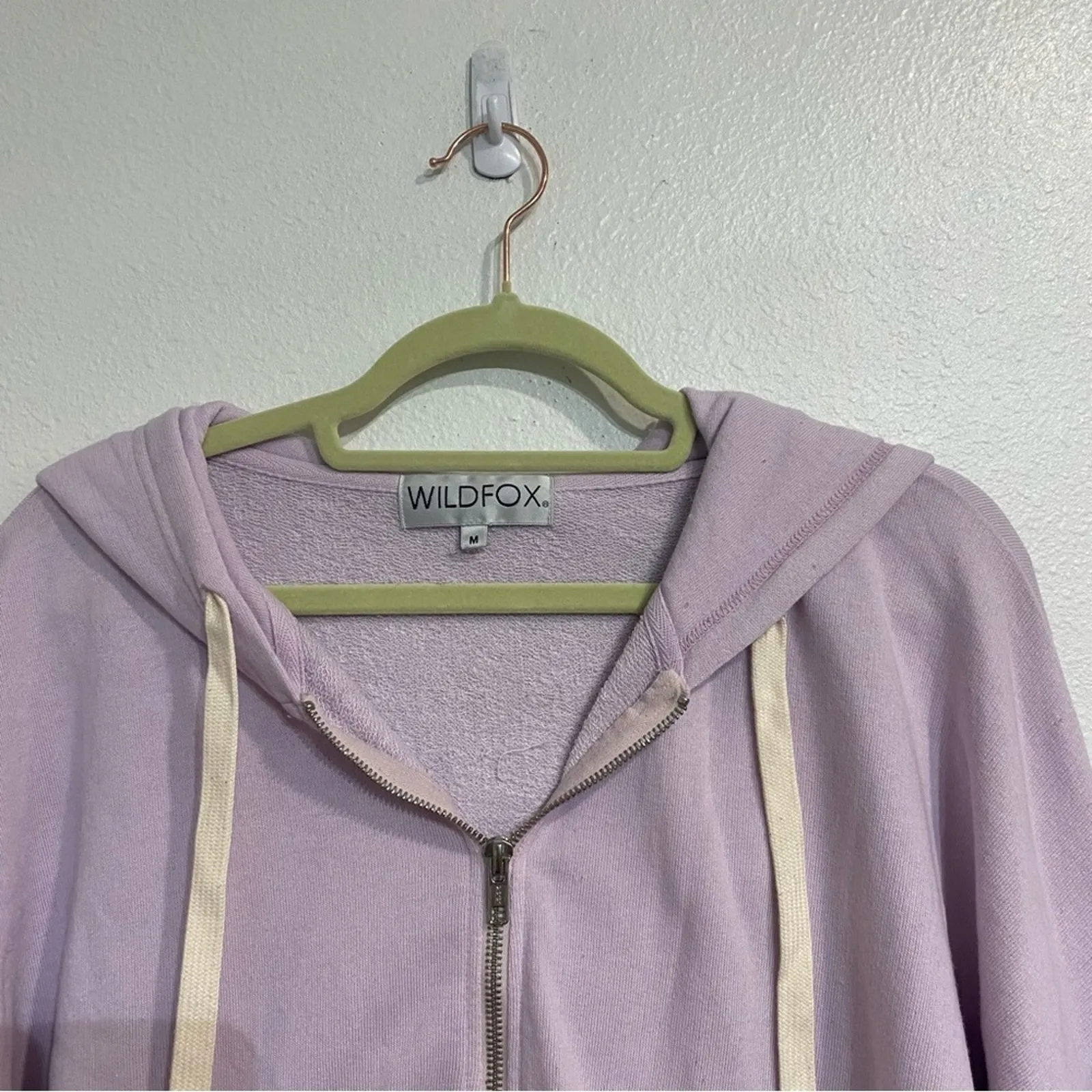 Wildfox Orchid Hush Wildflowers Kinley Hoodie Cropped Jacket Sz M - Image 3