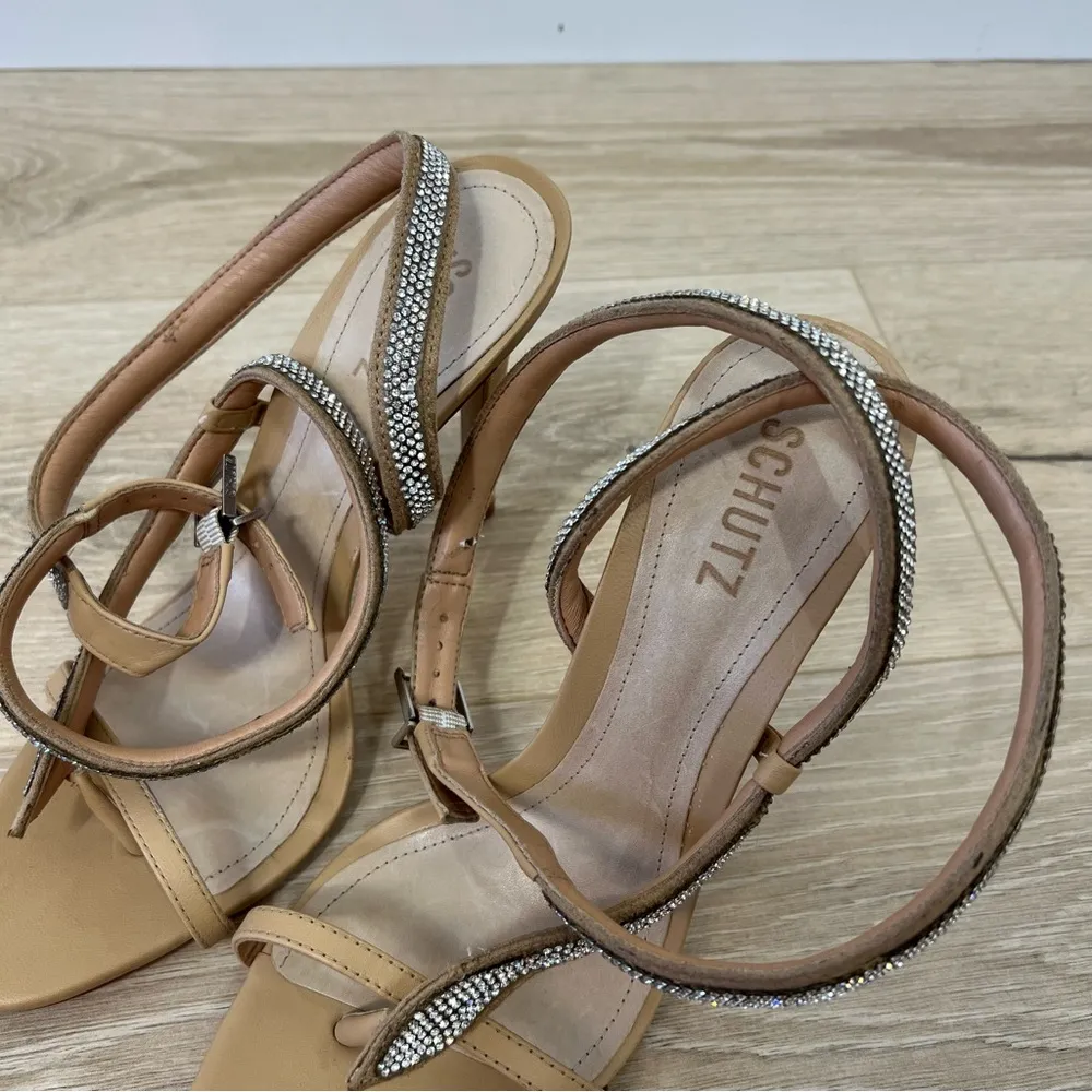 Schutz Tan Courtney Crystal Heels - Image 3