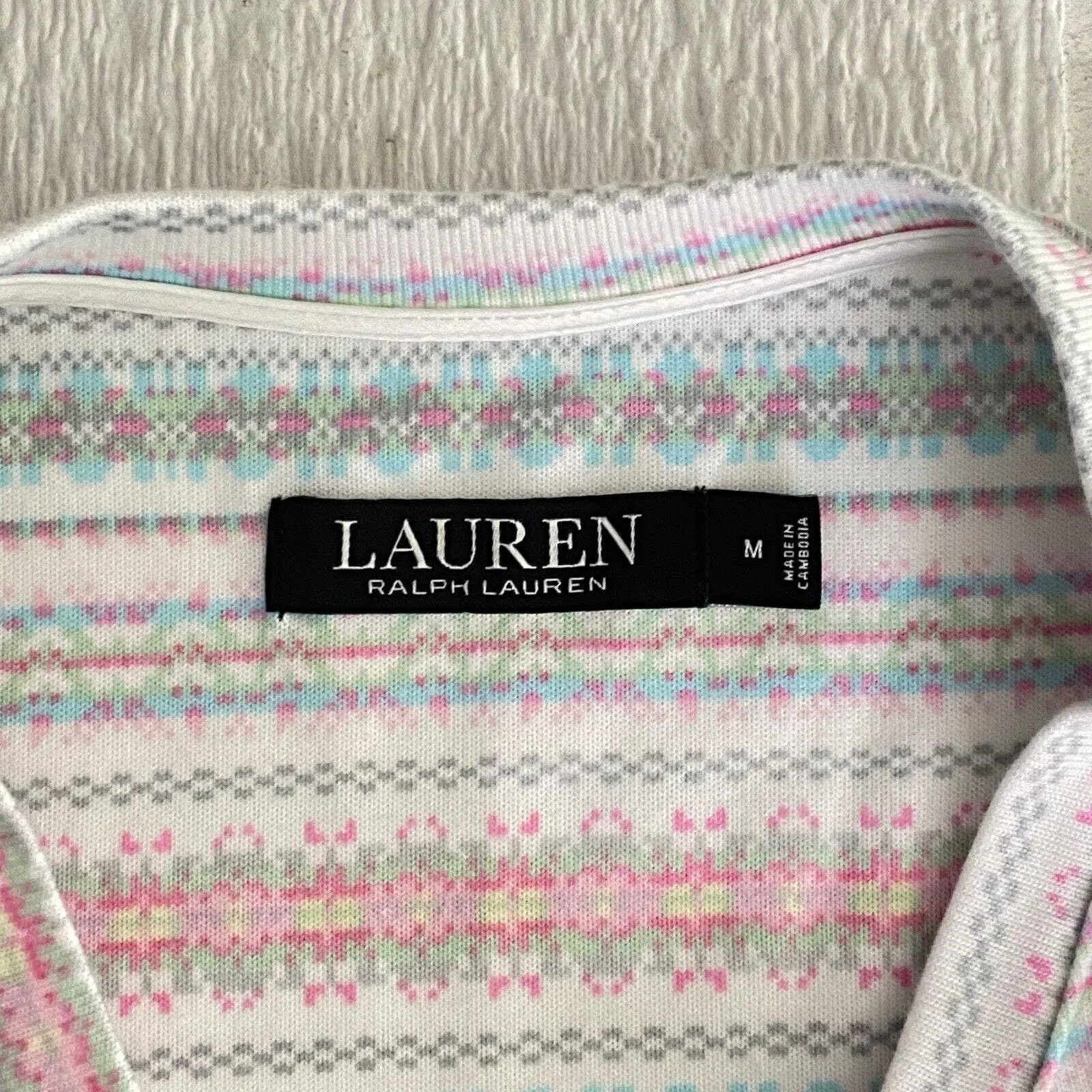 Lauren Ralph Lauren Womens Pink Long Sleeve Sleepwear Pajama Top Size M - Image 10