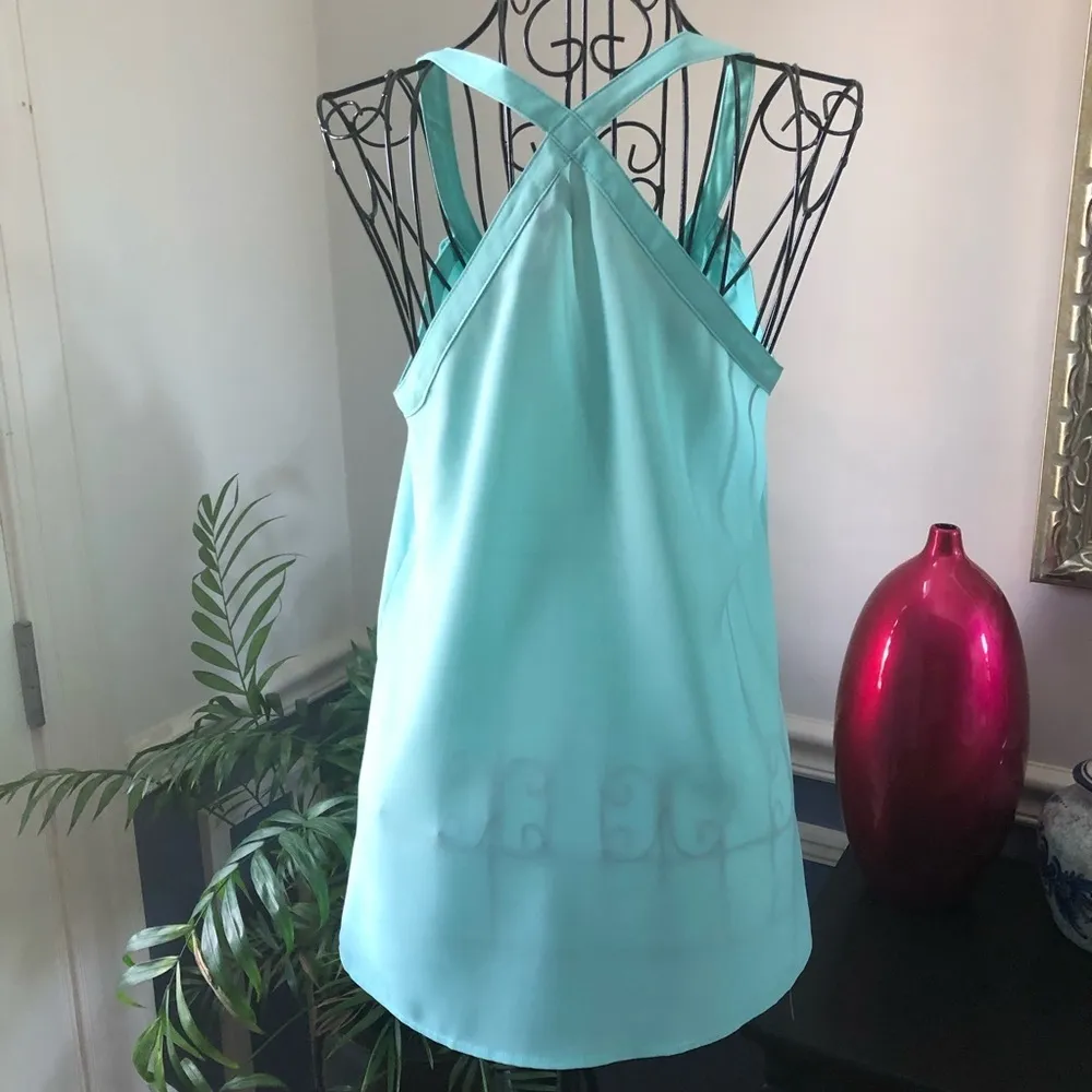 5/48 sleeveless ruffle buttoned seafoam green Top - Image 3