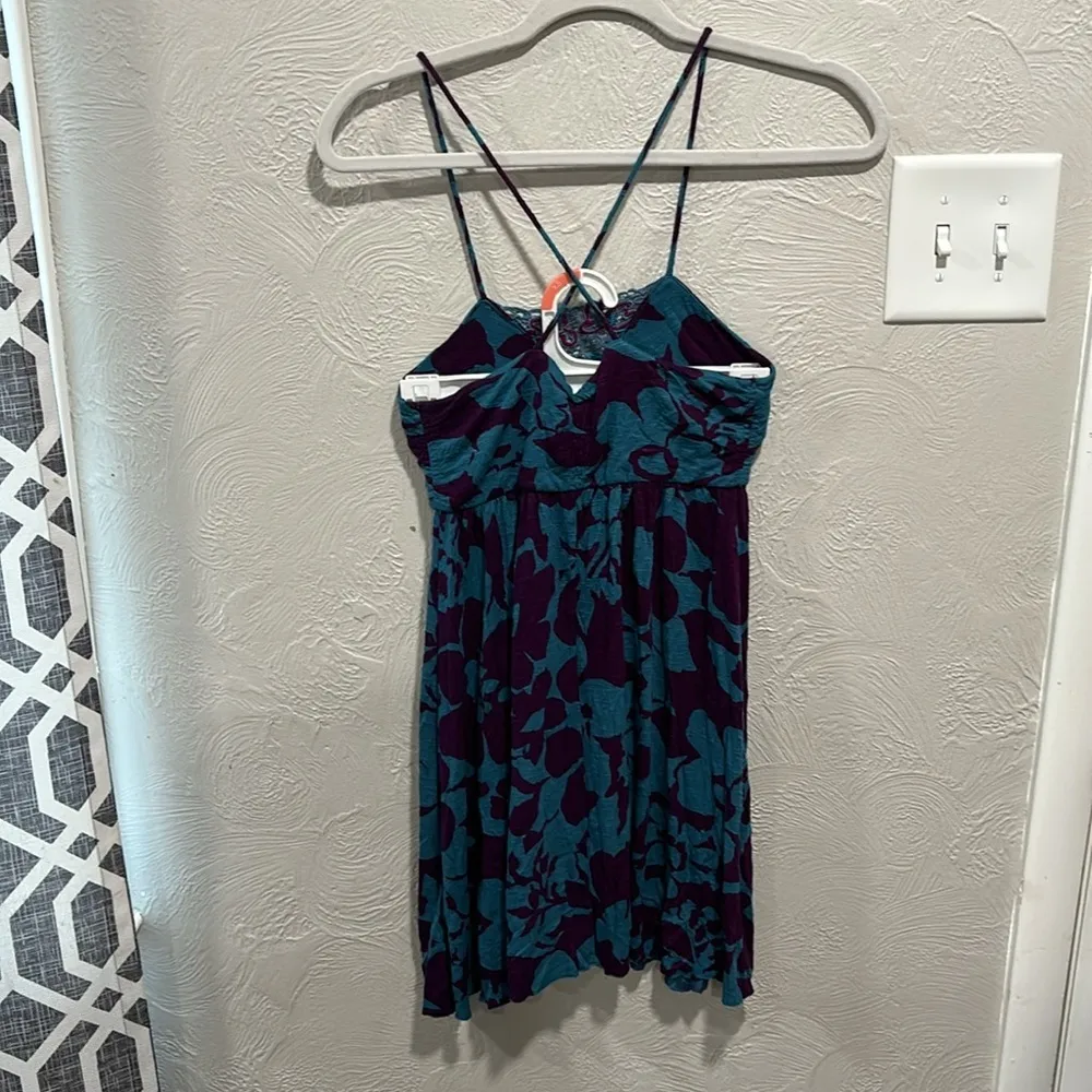 Free People Y2K Blue And Purple babydoll Dress Tunic Size Small - Image 3