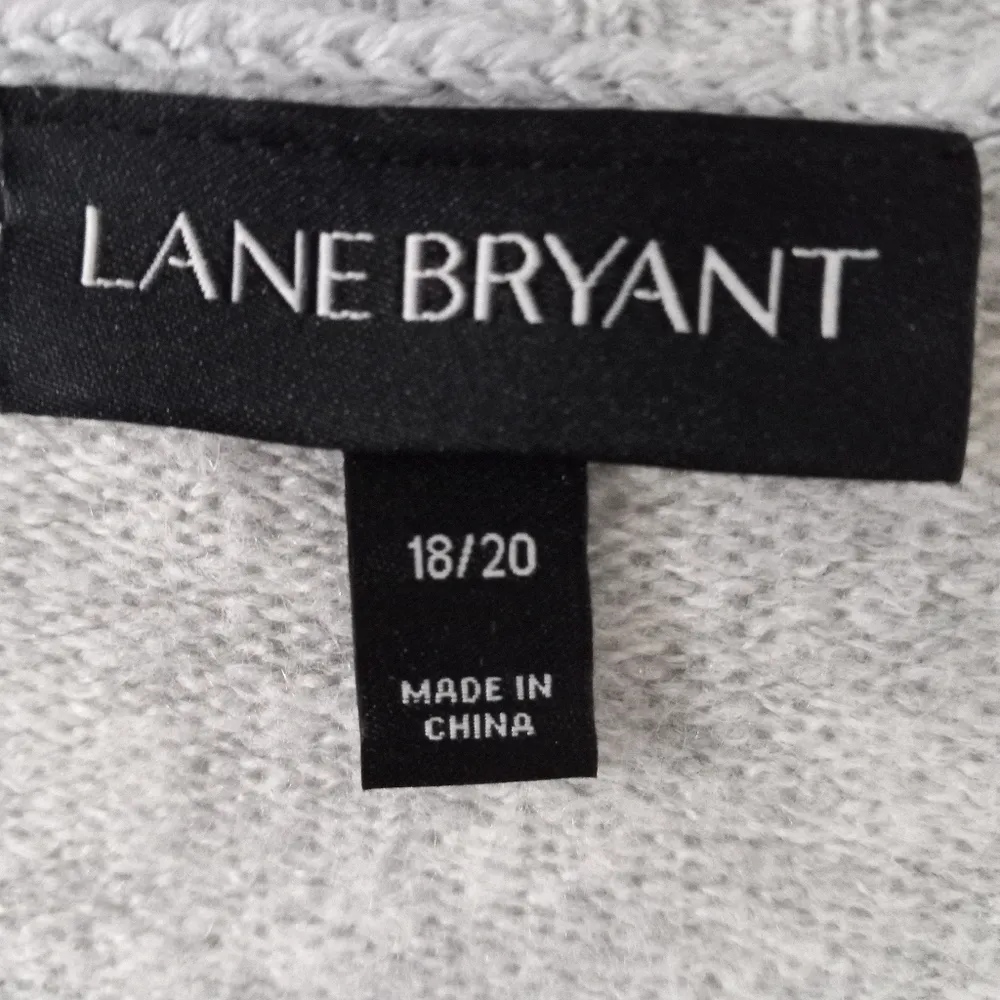 Lane Bryant 18/20 Soft V-'Neck Fair Isle Pullover Sweater in Gray White Peach - Image 8