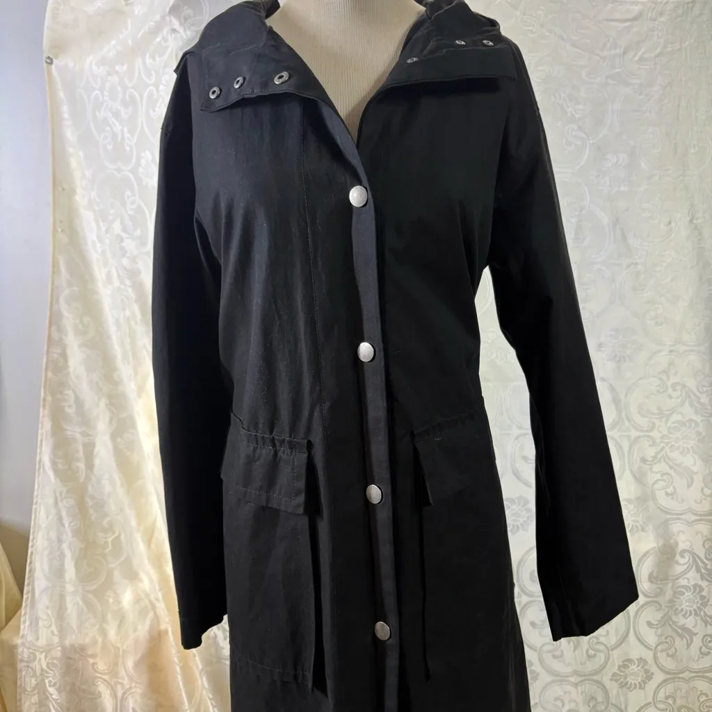 a new day Black Trench Utility Jacket with Hood - Image 2
