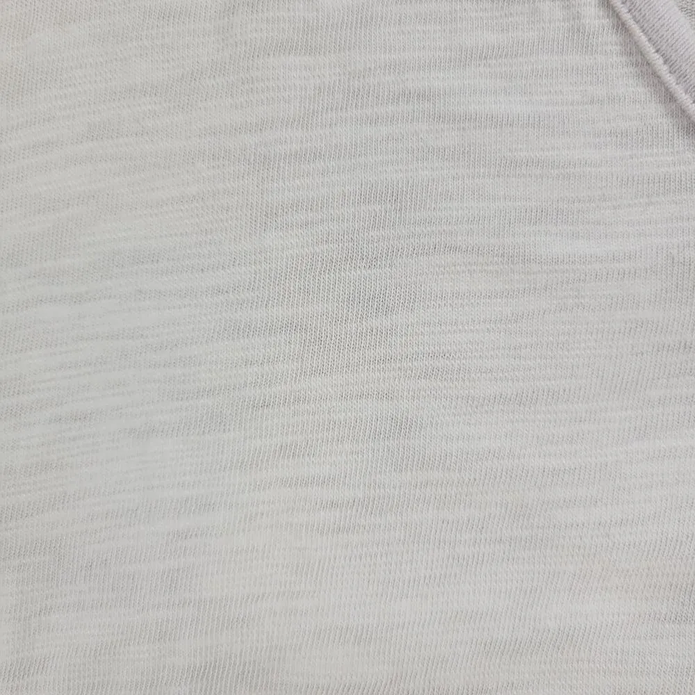 Earth Yoga Womens Top L White Lace Mesh Trim V Neck Capped Short Sleeve NEW Size L - Image 3